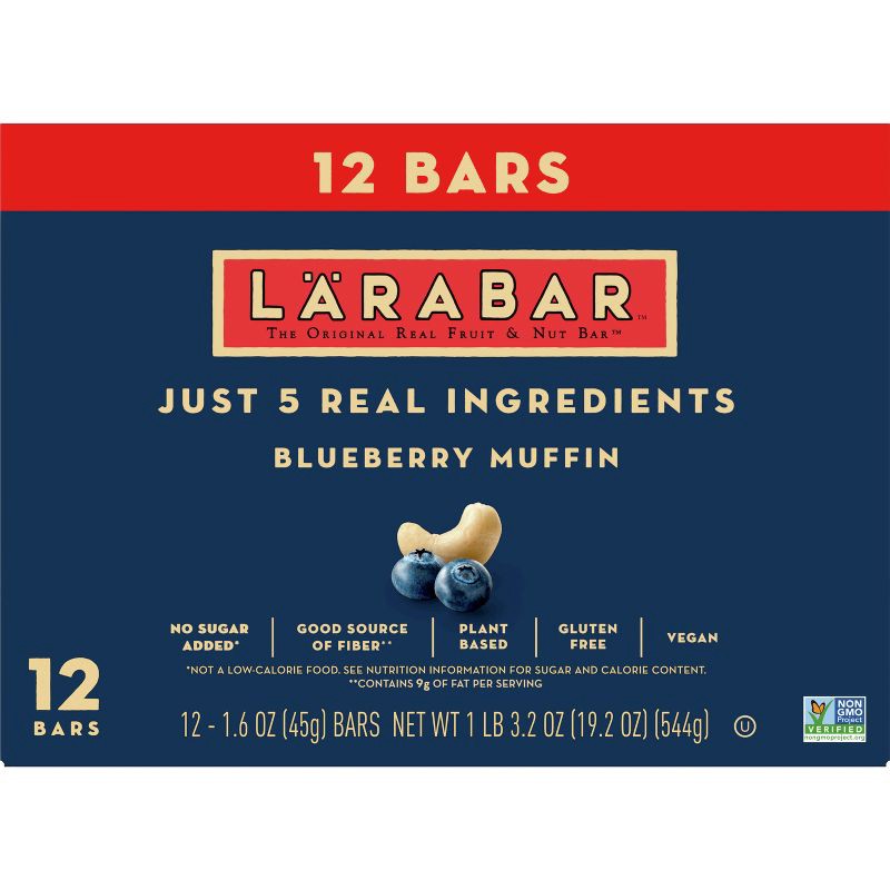 slide 2 of 7, Larabar Blueberry Muffin Bars - 12ct/19.2oz, 12 ct, 19.2 oz