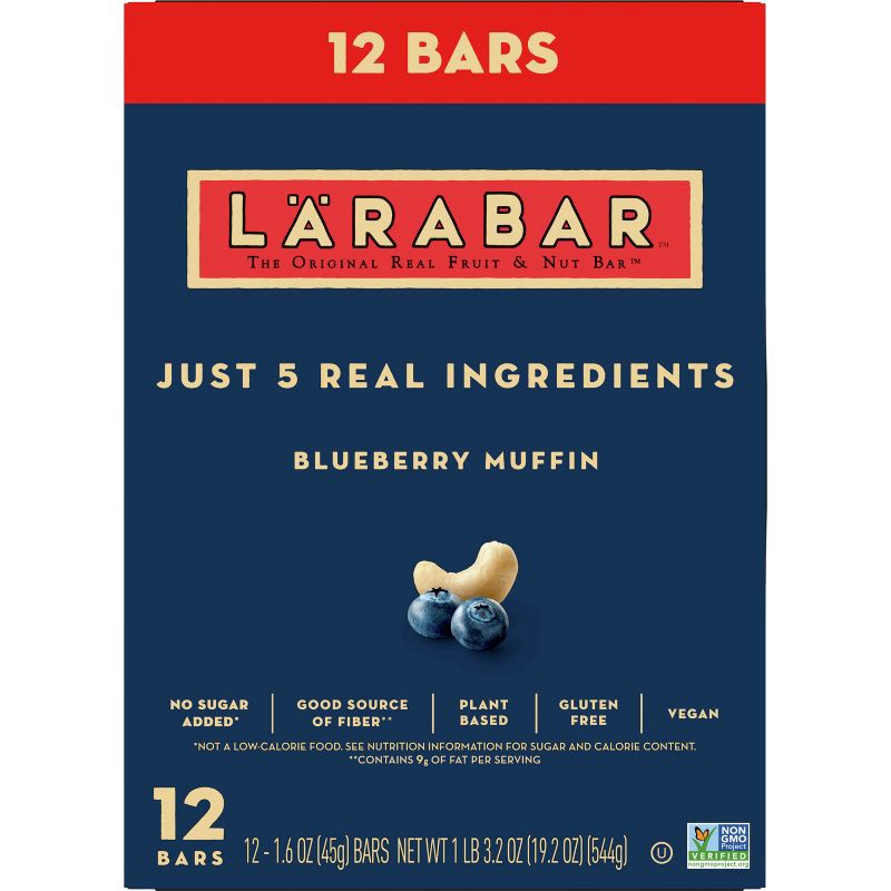 slide 4 of 7, Larabar Blueberry Muffin Bars - 12ct/19.2oz, 12 ct, 19.2 oz