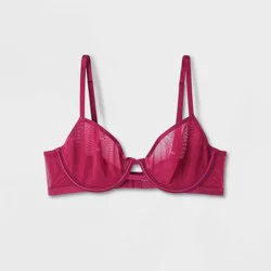 Women's Mesh Unlined Demi Bra - Auden Pink 38B 1 ct