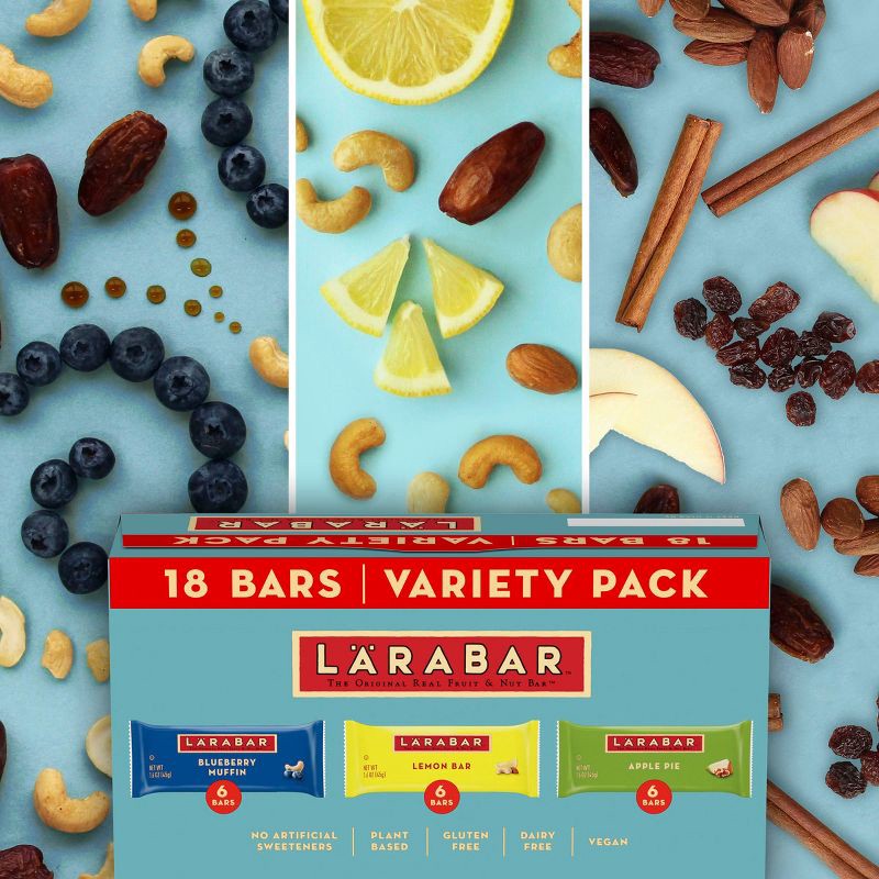 slide 2 of 7, Larabar Fruit Variety Pack - 18ct/28.8oz, 18 ct; 28.8 oz