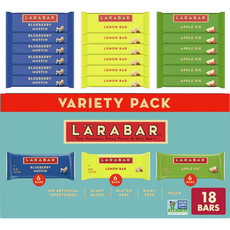 slide 1 of 7, Larabar Fruit Variety Pack - 18ct/28.8oz, 18 ct; 28.8 oz