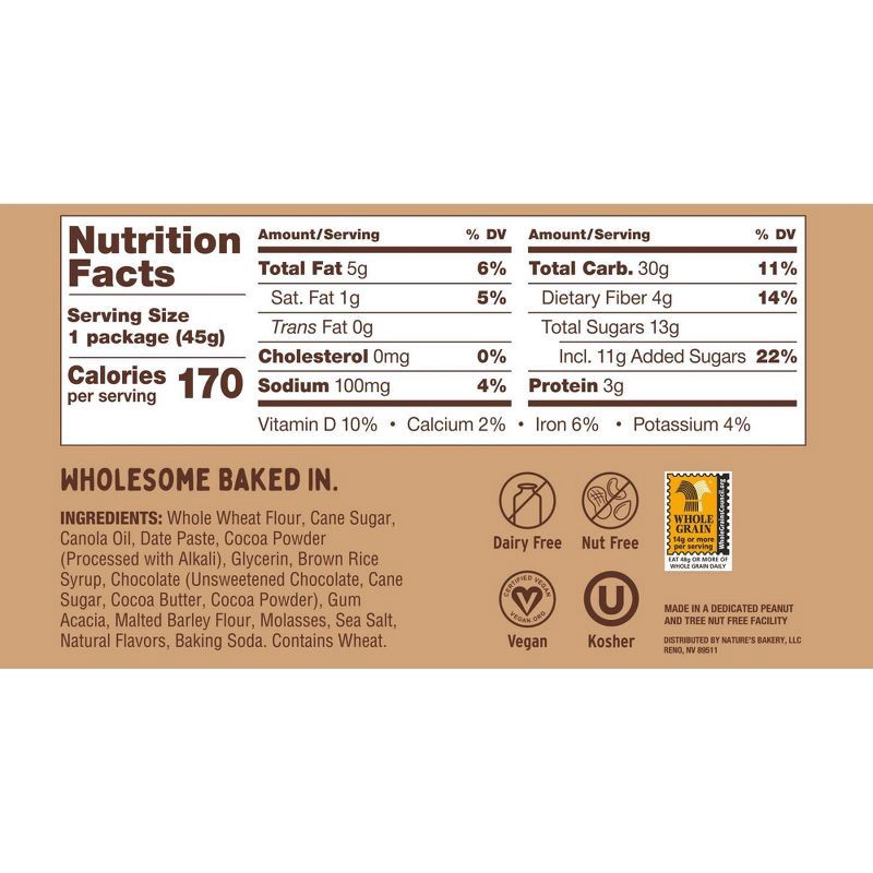 slide 2 of 4, Nature's Bakery Double Chocolate Brownie - 9.54oz/6ct, 6 ct; 9.54 oz