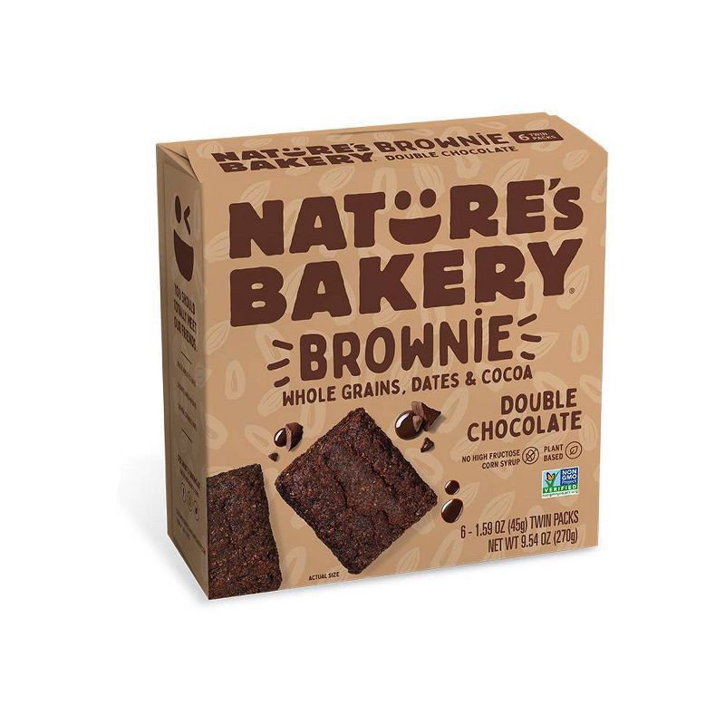 slide 1 of 4, Nature's Bakery Double Chocolate Brownie - 6ct, 6 ct