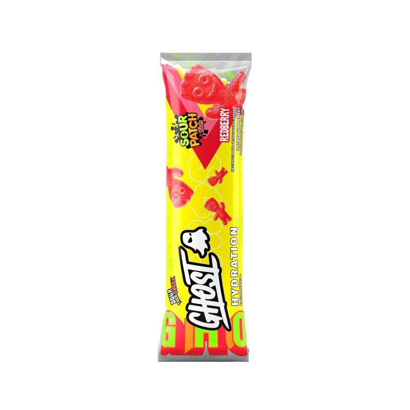 slide 3 of 6, GHOST Sour Patch Kids' Vegan Hydration Sticks - Redberry - 12pk, 12 ct