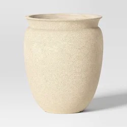 Threshold designed w/Studio McGee Small Plastic Outdoor Planter Pot Cream 14"x14" - Threshold™ designed with Studio McGee