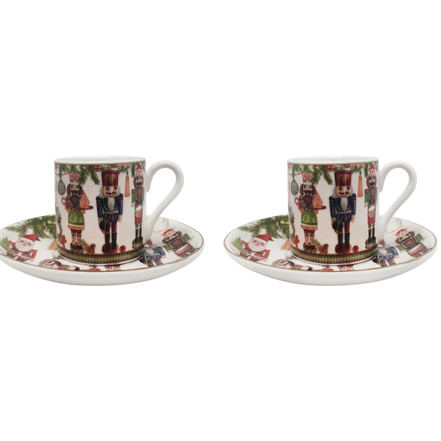 slide 1 of 1, Nutcracker Espresso Cup Saucer Set, 1 ct