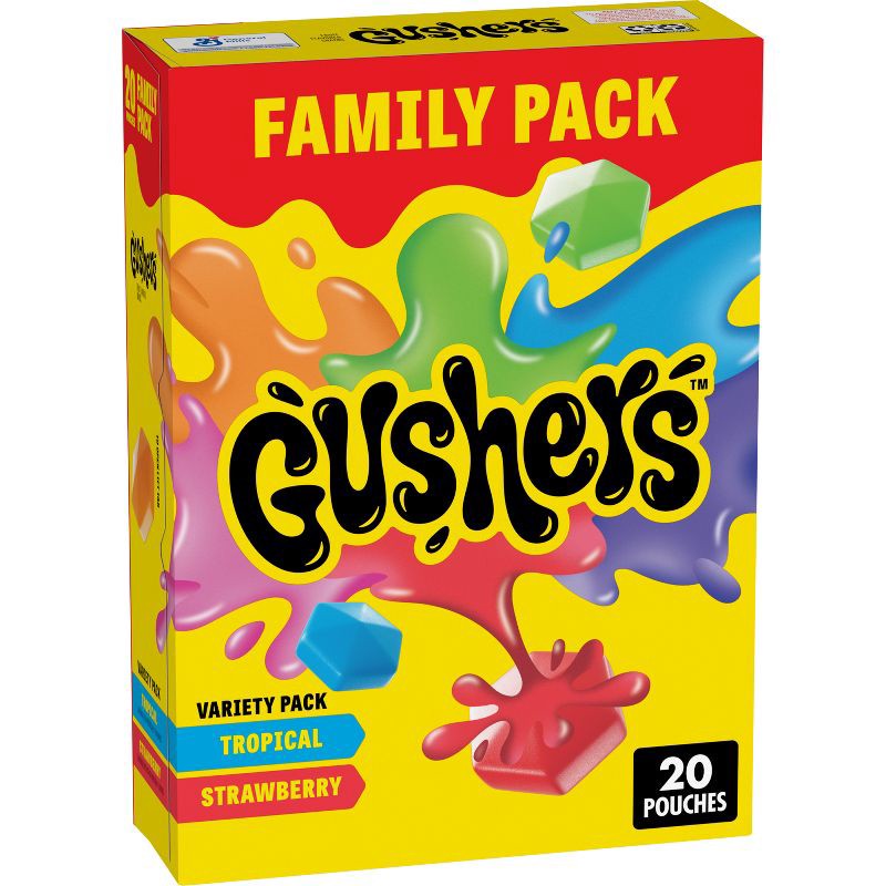 slide 1 of 9, Fruit Gushers Fruit Snacks Strawberry/Tropical - 16oz/20ct, 20 ct; 16 oz
