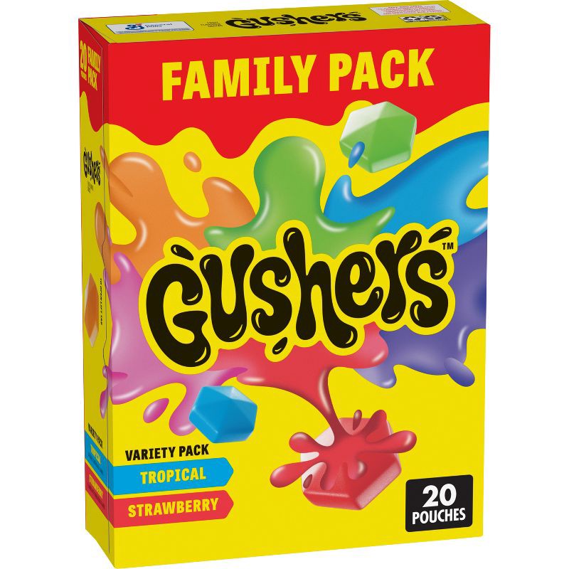 slide 1 of 9, Fruit Gushers Gushers Fruit Snacks Strawberry/Tropical - 20ct/16oz, 20 ct; 16 oz