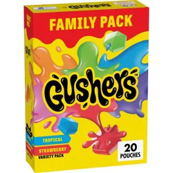 Fruit Gushers Fruit Snacks Strawberry/Tropical - 16oz/20ct: Gluten-Free, Plant-Based