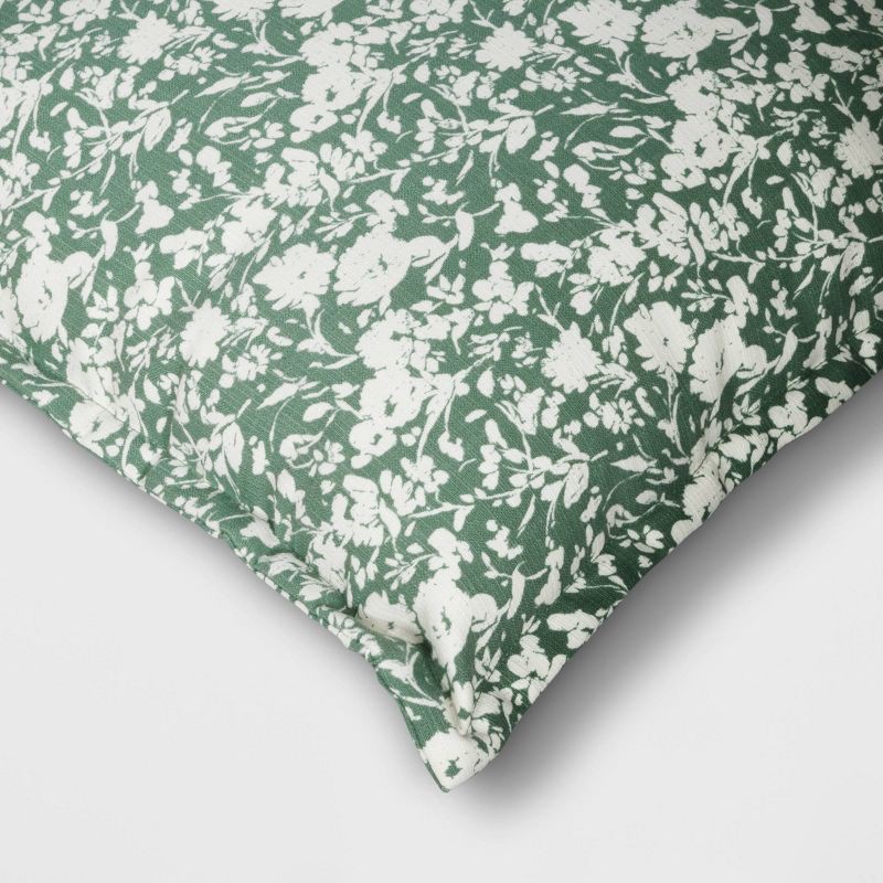 slide 2 of 4, Threshold designed w/Studio McGee 20"x20" Ditsy Floral Square Indoor Outdoor Throw Pillow Green/White - Threshold™ designed with Studio McGee, 1 ct