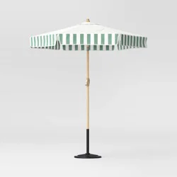 Threshold designed w/Studio McGee 6.5' Round Valance Outdoor Patio Market Umbrella Green Sprinkle Stripe - Threshold™ designed with Studio McGee