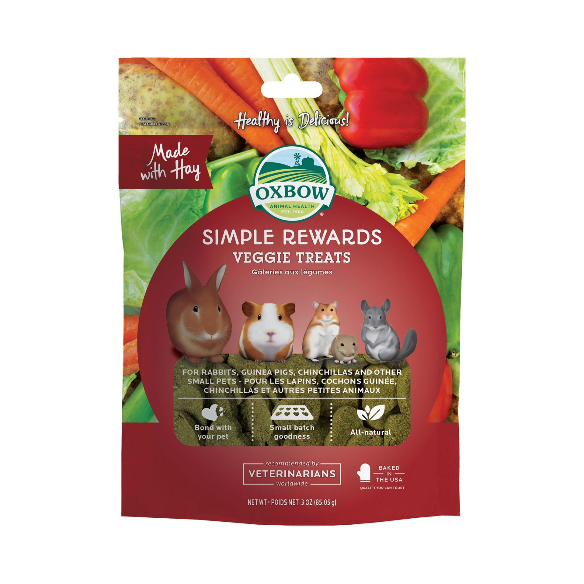 slide 1 of 1, Oxbow Simple Rewards Baked Small Pet Treats - Veggie, 0.5 oz