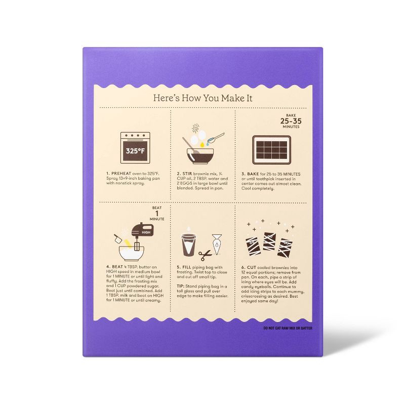 slide 4 of 5, Mummy Brownies Baking Kit - 14.5oz - Halloween - Favorite Day™, 14.5 oz
