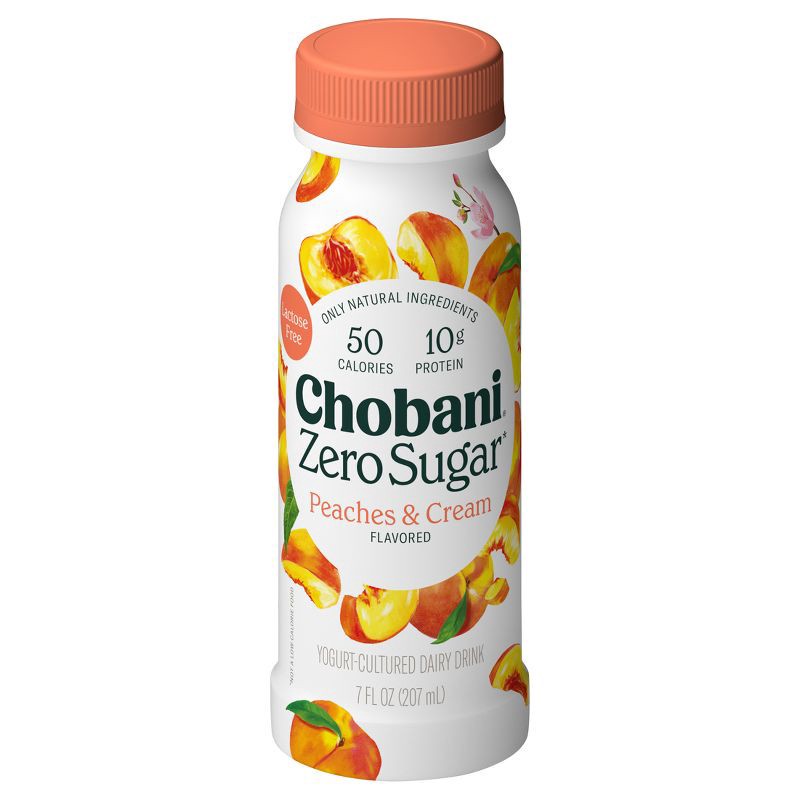 slide 6 of 6, Chobani Zero Sugar Peaches & Cream Yogurt Drink - 7 fl oz, 7 fl oz