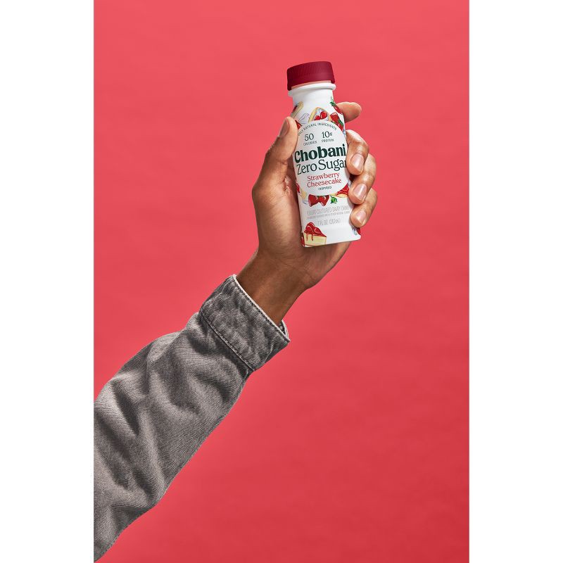 slide 2 of 5, Chobani Zero Sugar Strawberry Cheesecake Yogurt Drink - 7 fl oz, 7 fl oz