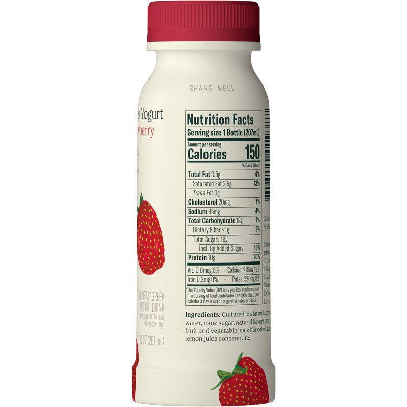 slide 3 of 5, Chobani Strawberry Greek Yogurt Drink - 7 fl oz, 7 fl oz