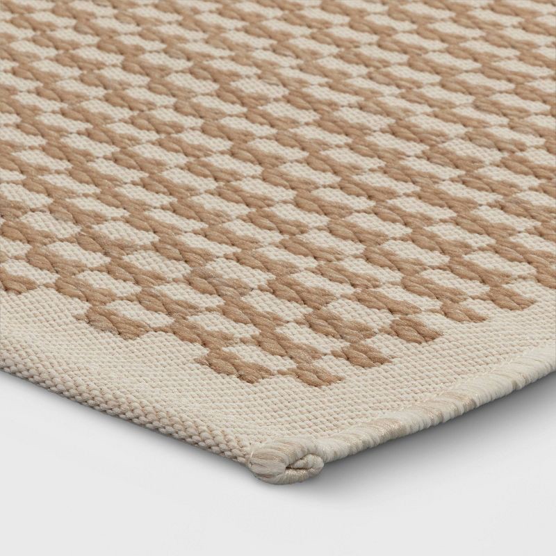 slide 4 of 4, Threshold designed w/Studio McGee 5'x7' Rectangular Woven Outdoor Area Rug Checkered Ivory Natural - Threshold™ designed with Studio McGee, 1 ct