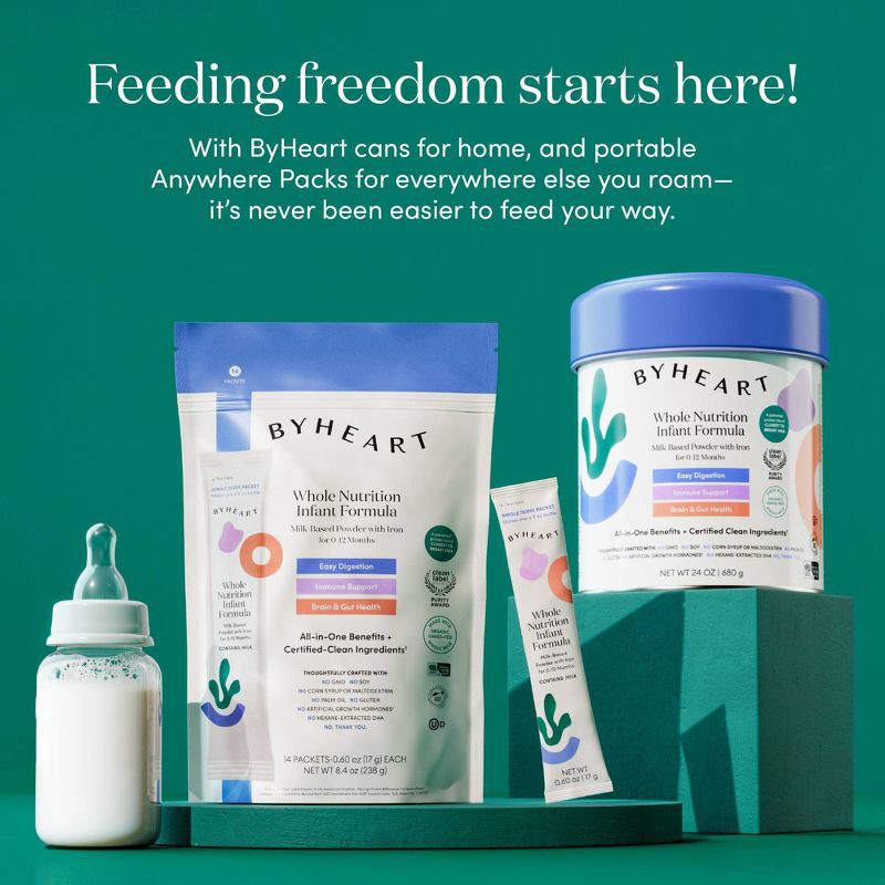 slide 7 of 9, ByHeart Infant Formula Powder – Gentle, Easy-to-Digest – Made with Organic, Grass-Fed Whole Milk - 24oz, 24 oz