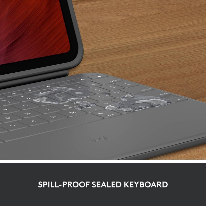 slide 3 of 9, Logitech Rugged Folio for iPad 10th Gen and A16 - Oxford Gray, 1 ct