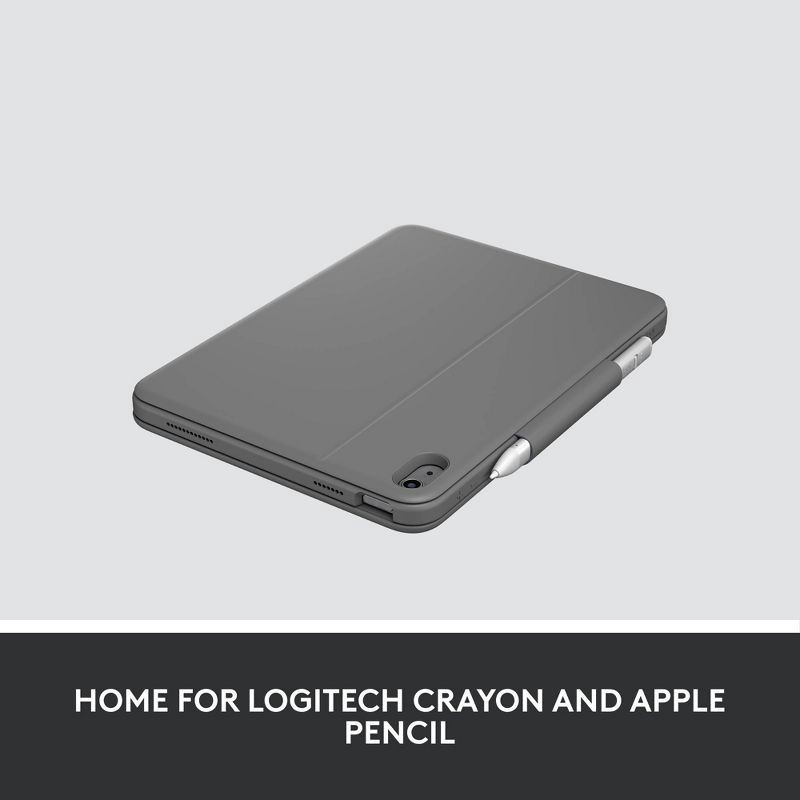 slide 8 of 9, Logitech Rugged Folio for iPad 10th Gen and A16 - Oxford Gray, 1 ct