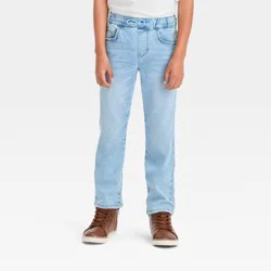 Boys' Straight Pull-On Pants - Cat & Jack™ Light Wash 4: Flexible Drawstring
