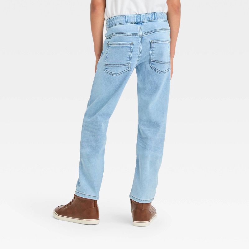 slide 2 of 3, Boys' Athletic Straight Pull-On Pants - Cat & Jack™ Light Wash 12, 1 ct