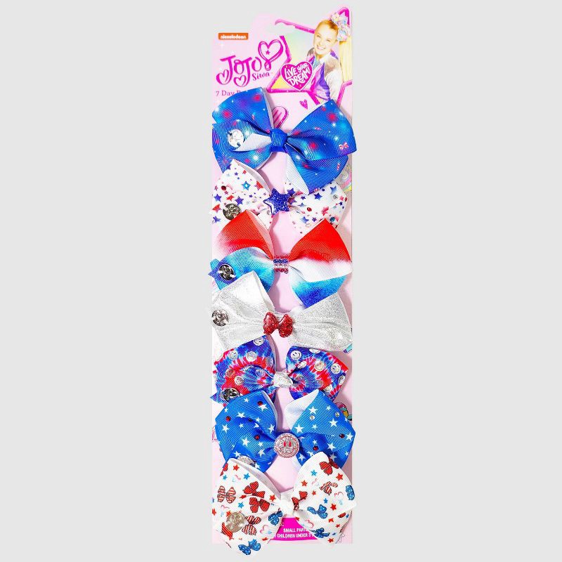 slide 2 of 3, Girls' JoJo Siwa 7pk Americana Bow, 7 ct