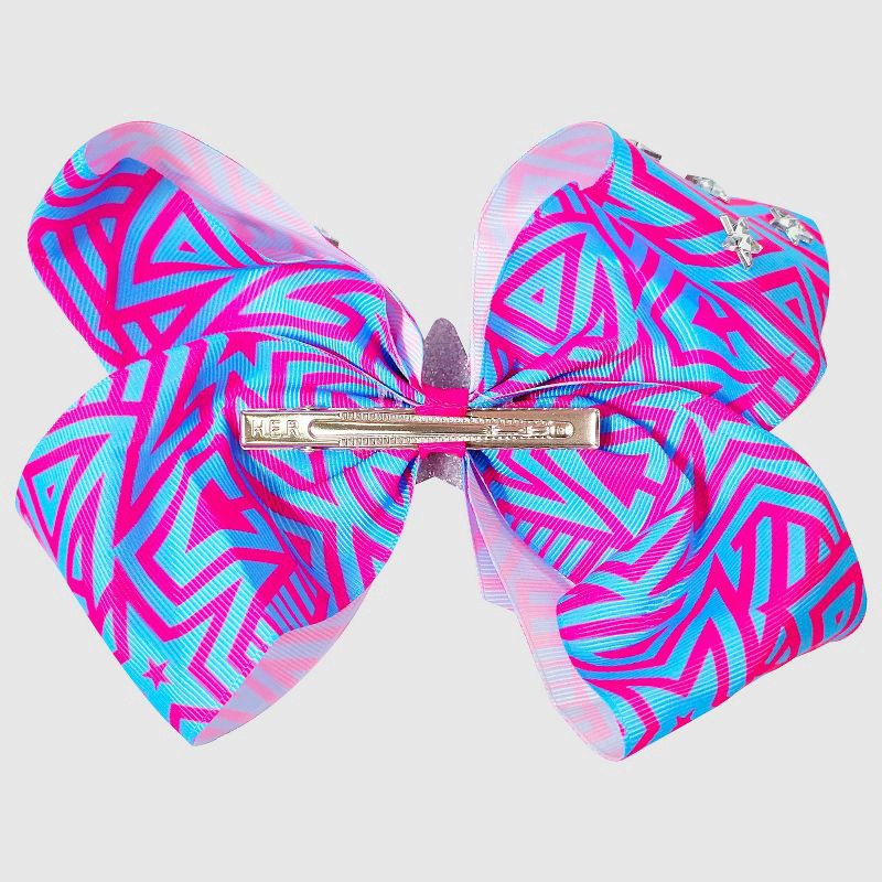 slide 3 of 3, Girls' JoJo Siwa Stars Bow Barrette - Blue/Pink, 1 ct
