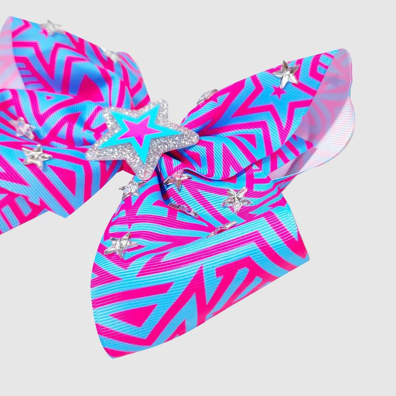 slide 2 of 3, Girls' JoJo Siwa Stars Bow Barrette - Blue/Pink, 1 ct