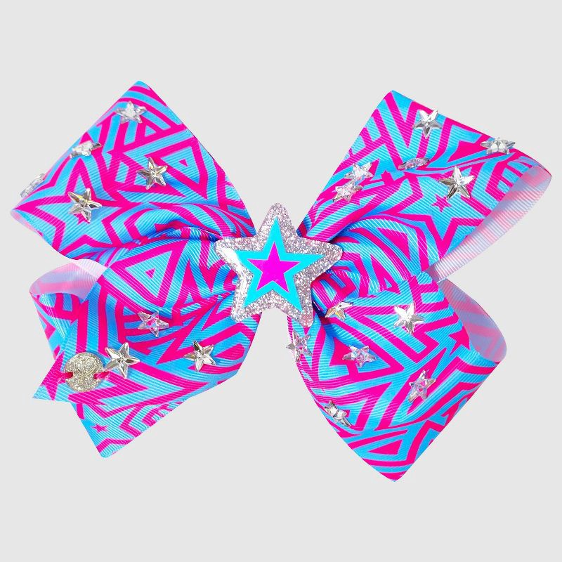 slide 1 of 3, Girls' JoJo Siwa Stars Bow Barrette - Blue/Pink, 1 ct