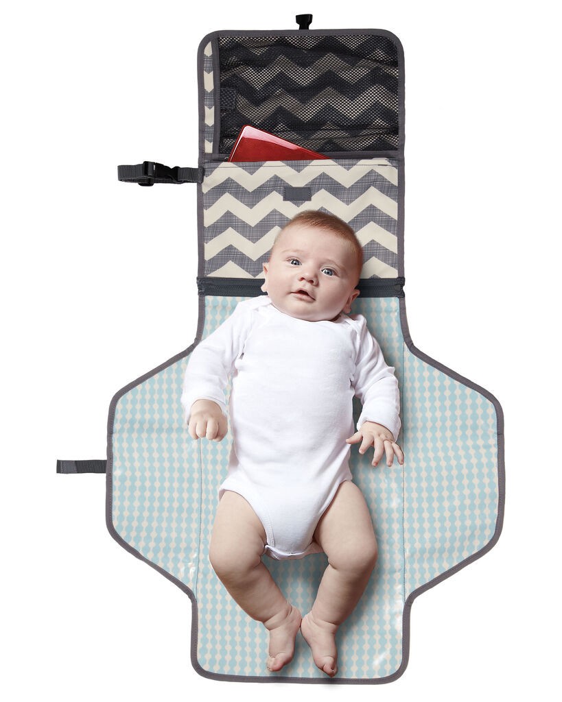 slide 3 of 5, Skip Hop Pronto Baby Changing Station & Diaper Clutch - Chevron, 1 ct