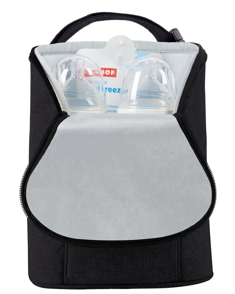 slide 2 of 2, Skip Hop Grab And Go Double Bottle Bag, Black, 1 ct