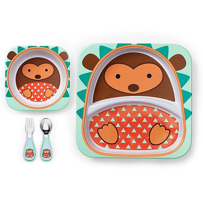 slide 3 of 4, Skip Hop SKIP*HOP Zoo Divided Plate - Hedgehog, 1 ct