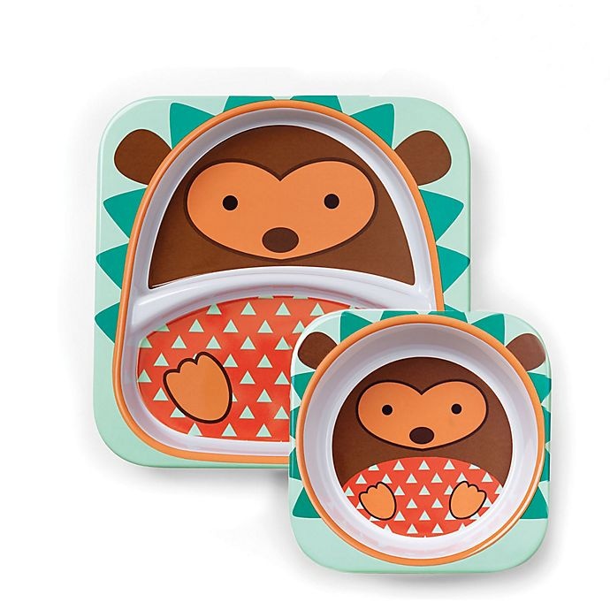 slide 4 of 4, Skip Hop SKIP*HOP Zoo Divided Plate - Hedgehog, 1 ct