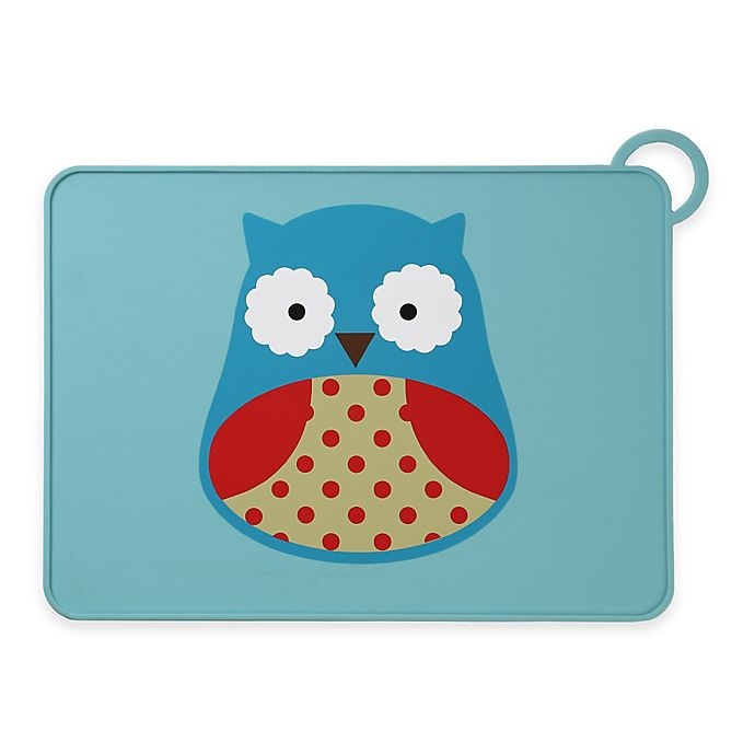 slide 1 of 2, Skip Hop SKIP*HOP Zoo Reusable Owl Fold & Go Silicone Placemat, 1 ct