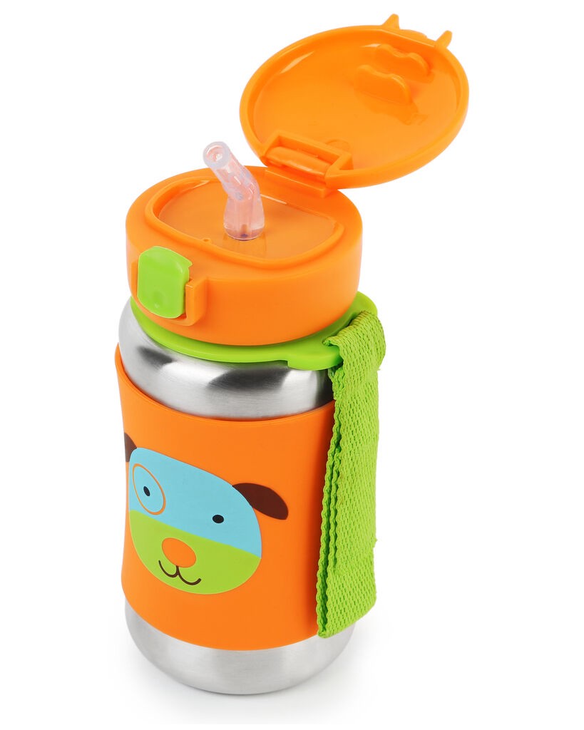 slide 2 of 5, Skip Hop Zoo Stainless Steel Straw Bottle - Dog, 1 ct