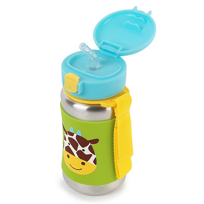 slide 2 of 3, Skip Hop SKIP*HOP Zoo Giraffe Stainless Steel Straw Bottle, 1 ct