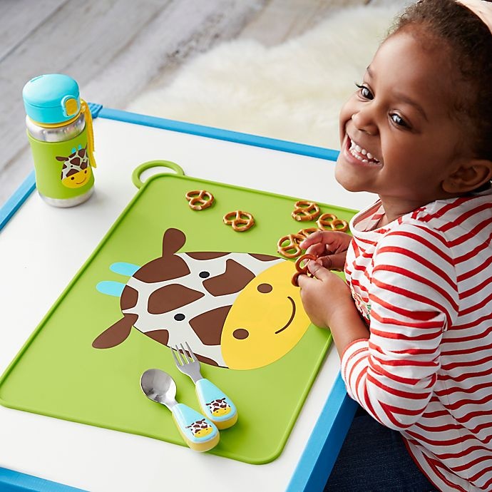 slide 2 of 2, Skip Hop SKIP*HOP Zoo Reusable Giraffe Fold & Go Silicone Placemat, 1 ct