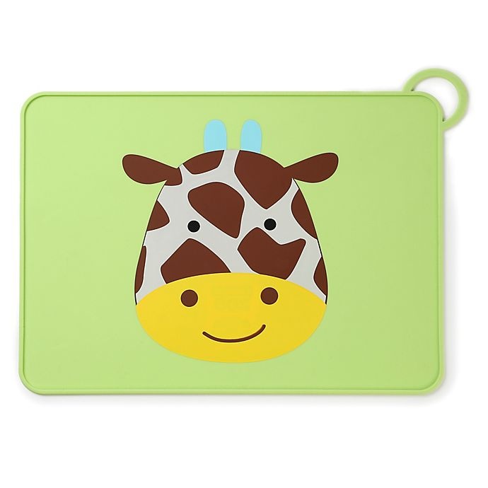 slide 1 of 2, Skip Hop SKIP*HOP Zoo Reusable Giraffe Fold & Go Silicone Placemat, 1 ct