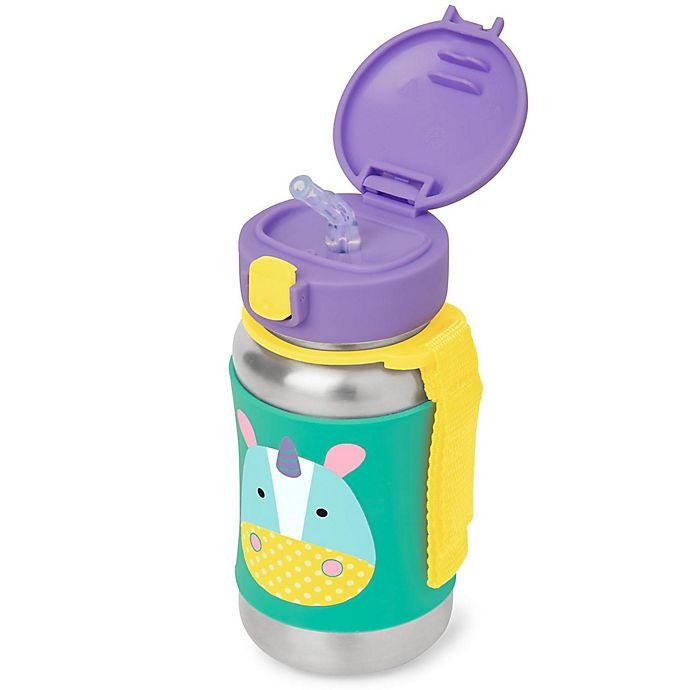 slide 2 of 5, Skip Hop SKIP*HOP Zoo Unicorn Straw Bottle - Stainless Steel, 12 oz