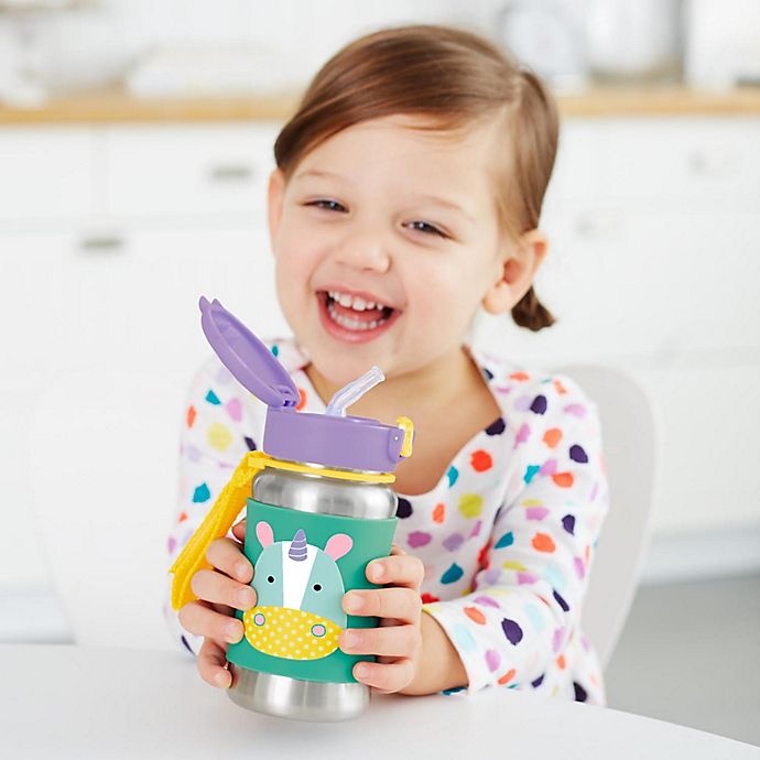 slide 4 of 5, Skip Hop SKIP*HOP Zoo Unicorn Straw Bottle - Stainless Steel, 12 oz