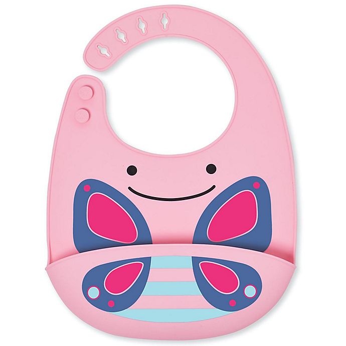 slide 1 of 5, Skip Hop SKIP*HOP Butterfly ZOO Fold & Go Silicone Bib, 1 ct