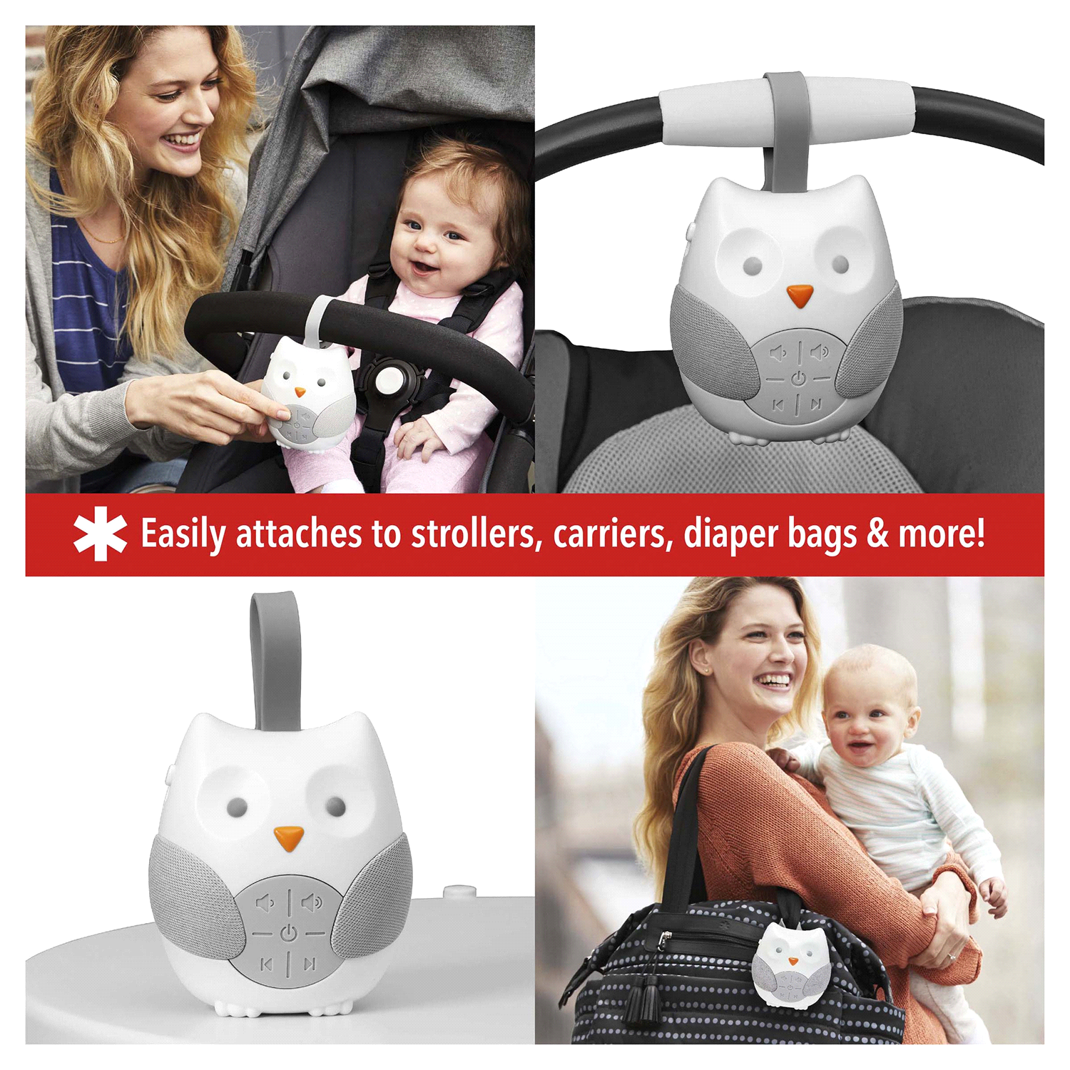 slide 3 of 3, Skip Hop Stroll & Go Portable Owl Baby Soother, 1 ct