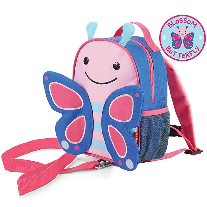 slide 5 of 5, Skip Hop SKIP*HOP Zoo Little Kid and Toddler Safety Harness Backpack - Blossom Butterfly, 1 ct