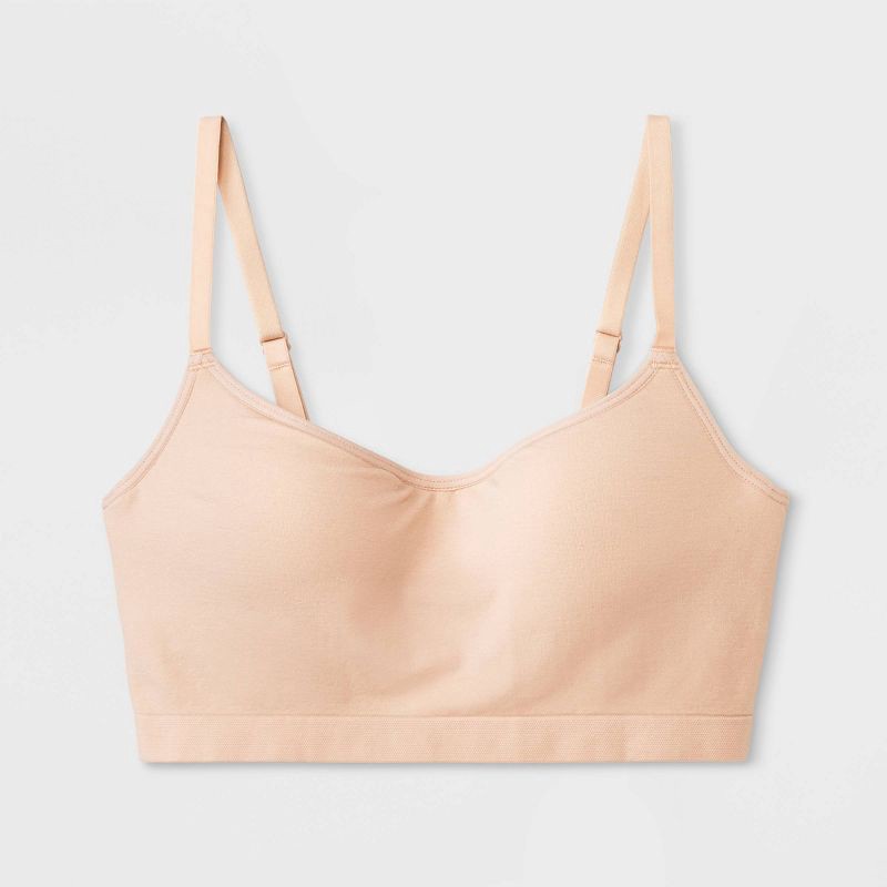 slide 1 of 4, Girls' Molded Longline Bra - art class™ Beige XL, 1 ct