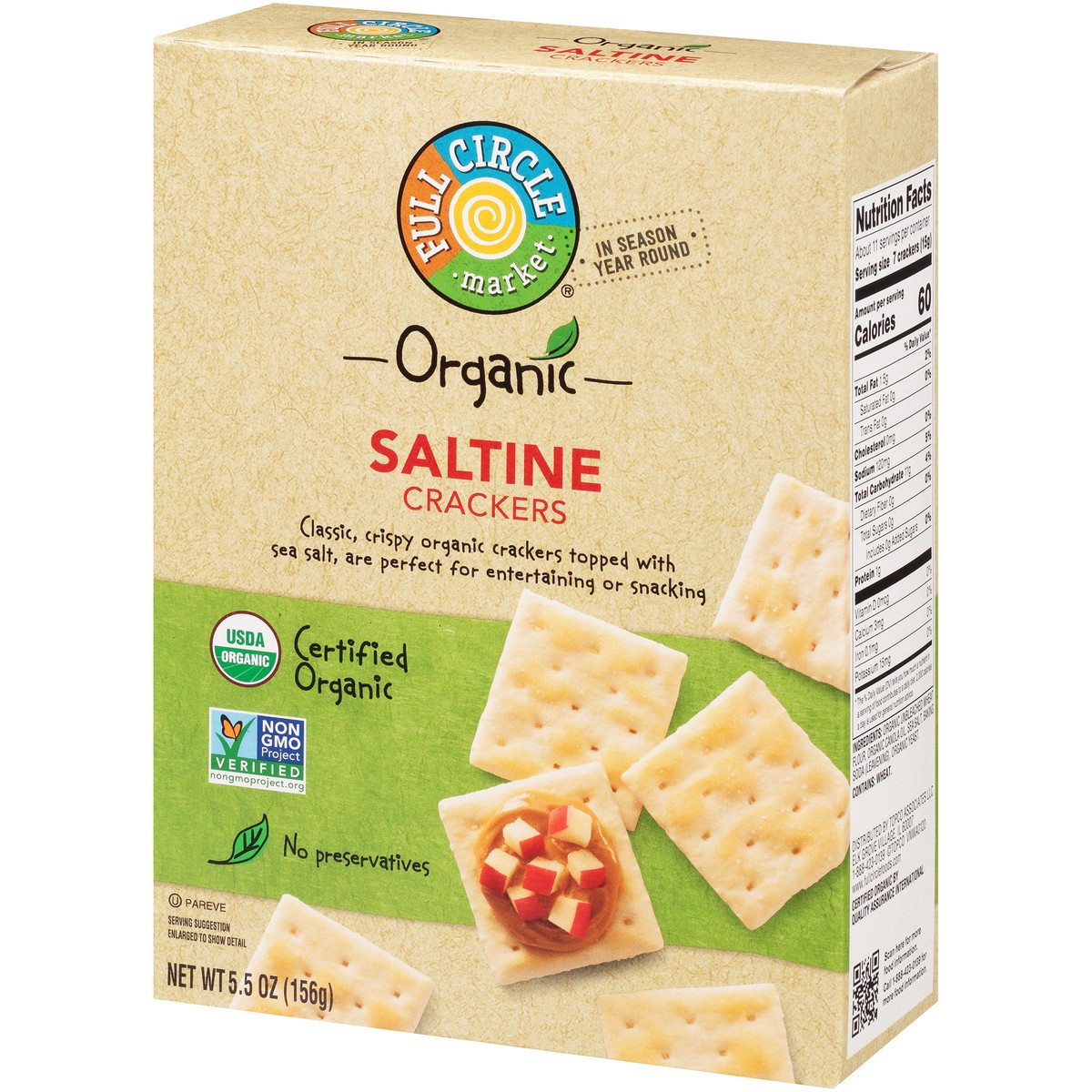 slide 7 of 9, Full Circle Market Saltine Crackers, 5.5 oz