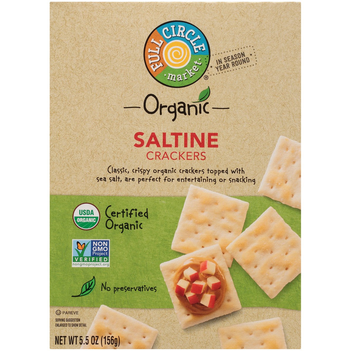 slide 2 of 9, Full Circle Market Saltine Crackers, 5.5 oz
