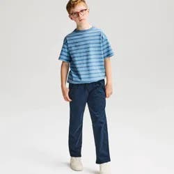 Boys' Straight Fit Woven Pull-On Pants - Cat & Jack™ Navy Blue 6: School Uniform, Reinforced Knee