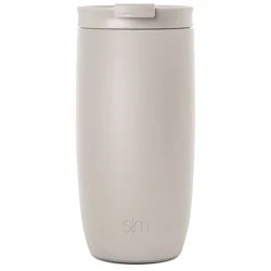 Simple Modern Voyager 16oz Stainless Steel Travel Mug: Insulated Flip Lid, Dishwasher-Safe, Off-White, All Ages