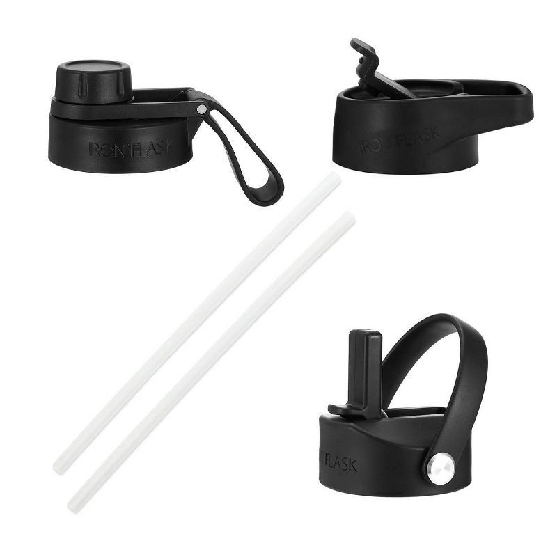 slide 5 of 6, IRON FLASK 40oz Stainless Steel Wide Mouth Hydration Bottle with Flex Straw Lid Dark Pine, 40 oz